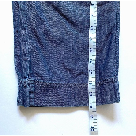 New York and Company Denim Capris Womens 12 Blue Pockets Button Accents - Picture 14 of 14
